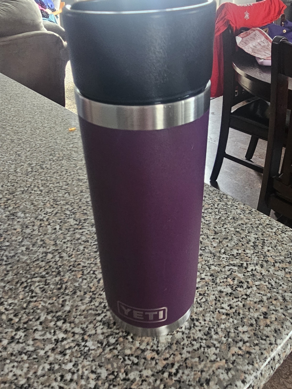 Yeti Tall Purple Insulated Travel Tumbler with Stainless Trim